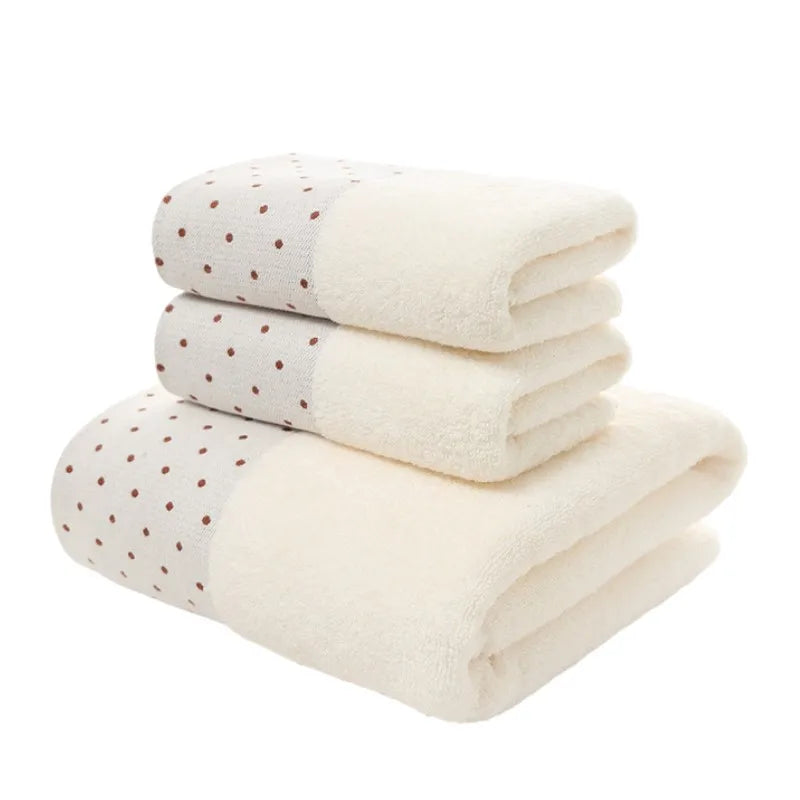 Cremefarbenes 3-teiliges Badetuch Set – 1 Großes Baumwoll Badetuch + 2 Handtücher | Weich, Flauschig & Saugfähig in Hotelqualität Kaufschwan® Cremeweiß 3er-Set