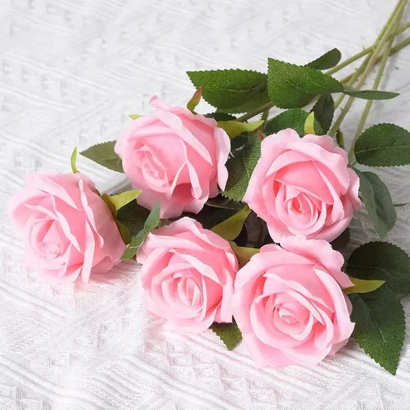 1/5/10/20 Stück Künstliche Rosen – Realistische Seidenrosen füar Hochzeit & Wohndekoration | Eleganter Rosenstrauß aus Kunstblumen