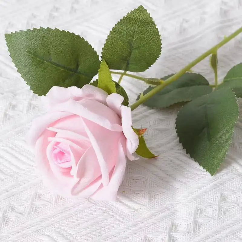 1/5/10/20 Stück Künstliche Rosen – Realistische Seidenrosen füar Hochzeit & Wohndekoration | Eleganter Rosenstrauß aus Kunstblumen Kaufschwan® Flannel Hellrosa 2 1 Stück