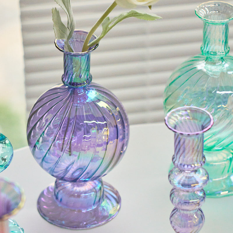 Floriddle Retro Kerzenständer – Hohe Stabkerzenhalter im Glasvasen-Stil für Zuhause, Party & Hochzeitsdekoration Kaufschwan®