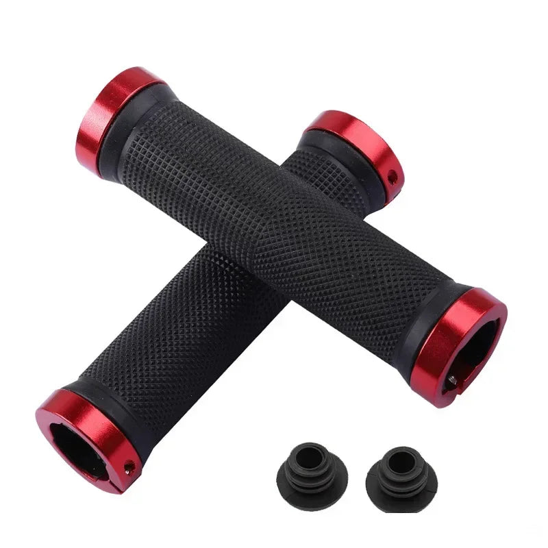 1 Paar MTB/Rennrad Lenkergriffe – Weiche Rutschfeste Gummigriffe mit Lock-On Befestigung & Bar End für Mountainbike & Rennrad Kaufschwan® Rot