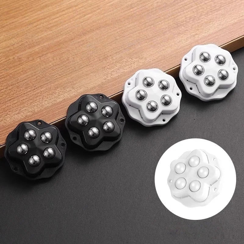 4-teiliges Selbstklebendes Möbelrollen-Set mit Bremsen – Belastbare 360° Drehbare Universalrollen mit 5-Kugel-Konstruktion Kaufschwan®