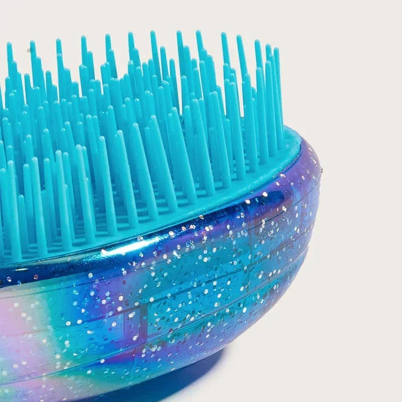 Kleiner Tragbarer Ei-Kamm – Sternenhimmel Design | Antiverknotungs-Haarbürste für Kinder, Reisen & Edge-Styling Kaufschwan®