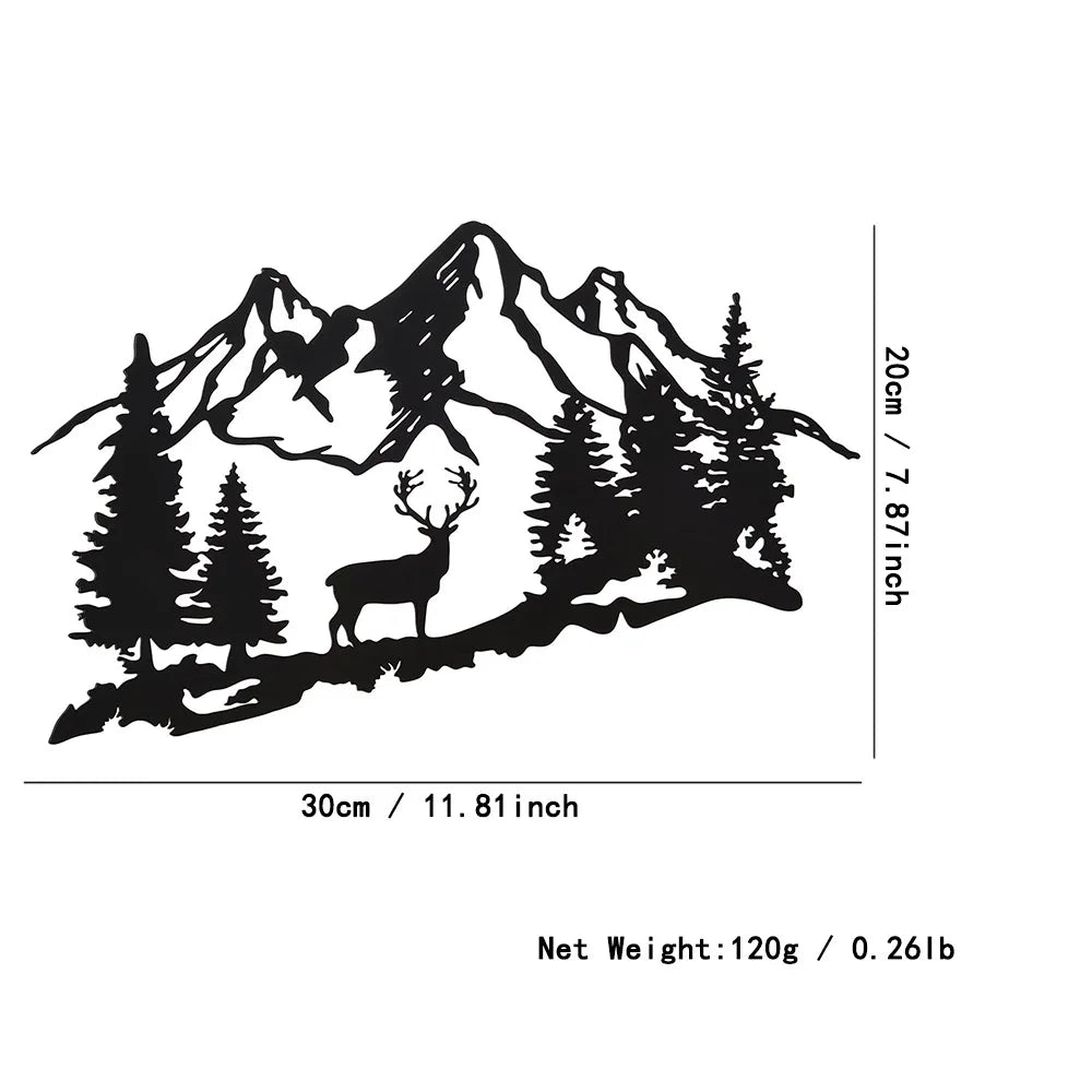 Metall Hirsch Wandbild – Rustikale Wald Berg Hütten Dekoration Kaufschwan®