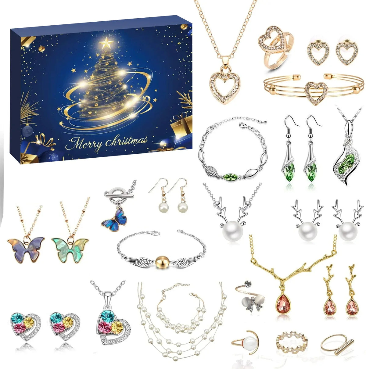 Schmuck-Adventskalender für Teenager-Mädchen – Weihnachtskalender mit Armband-Bastelset, Anhängern & Überraschungen