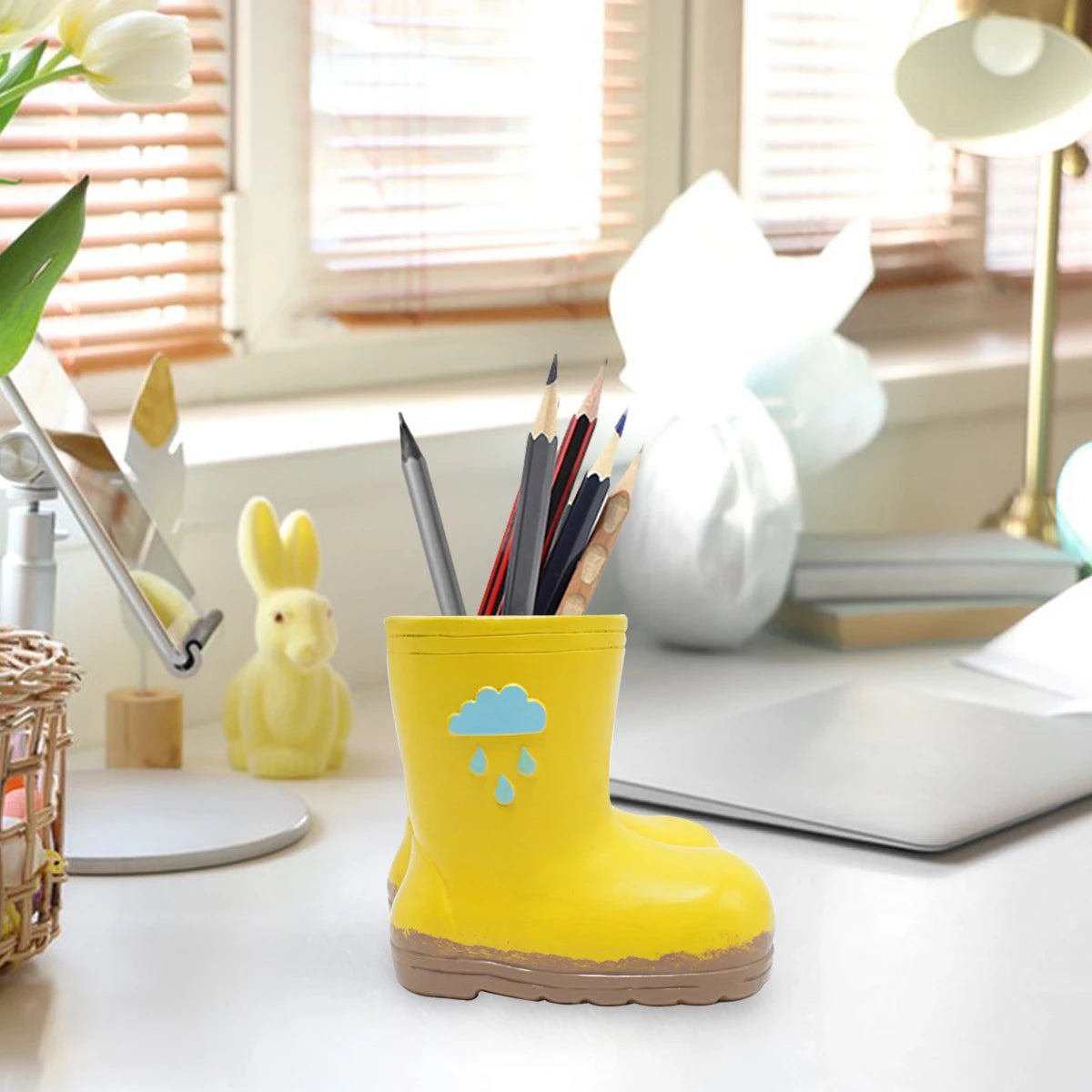 Garten-Mikrolandschaft, stiefelförmiger Blumentopf, Büro-Stiftehalter, handgefertigtes Resin-Kunsthandwerk Kaufschwan®