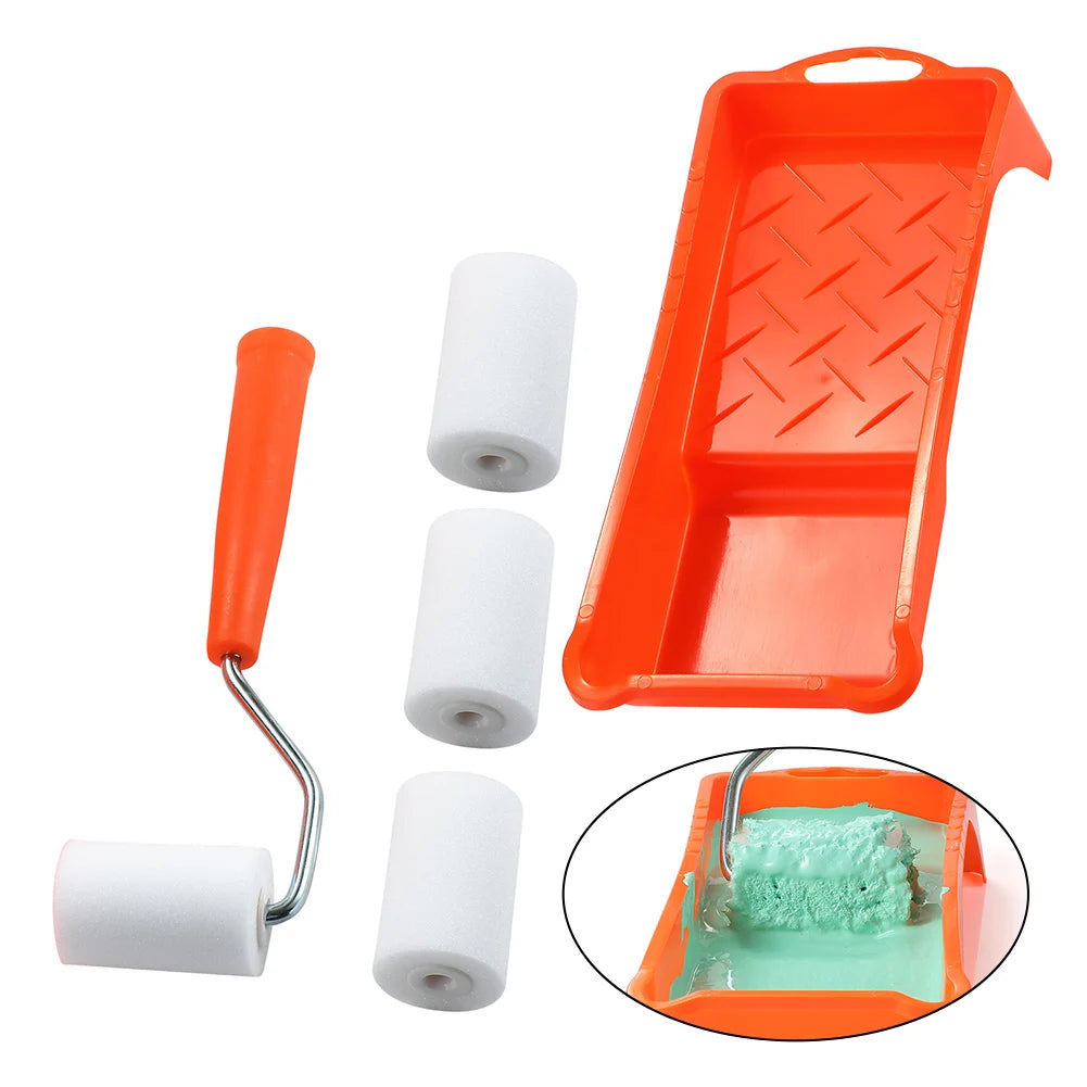 Kleines Farbroller Set – Hochdichter Schaumstoff Roller mit Farbwanne und Einsatz Kaufschwan®