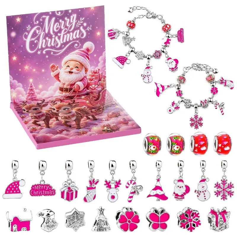Schmuck-Adventskalender – 24-Tage-Weihnachtskalender mit Überraschungen & Bastelset für Selbstgemachte Armbänder