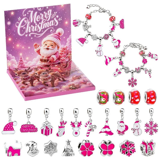Schmuck-Adventskalender – 24-Tage-Weihnachtskalender mit Überraschungen & Bastelset für Selbstgemachte Armbänder