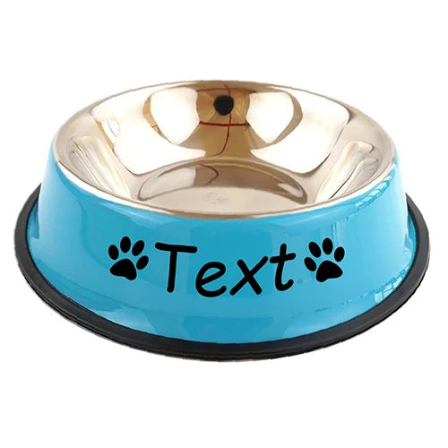 Personalisierter Haustier Futternapf – Edelstahl Schüssel mit Wunschname für Hunde & Katzen Kaufschwan® Blau 15cm