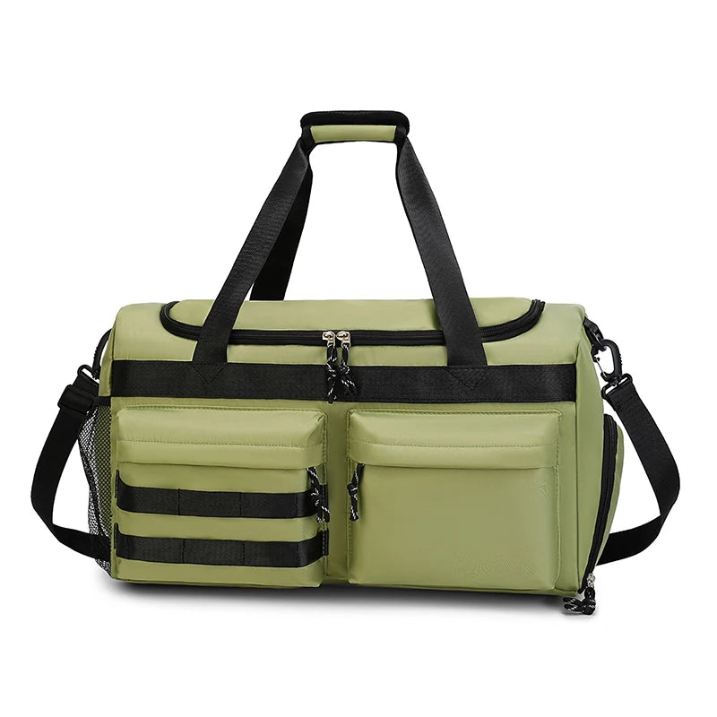 Große Reisetasche mit Viel Stauraum – Carry-On Tasche mit Trocken- & Nassfach | Multifunktionale Unisex Wochenend- & Nacht Tasche Kaufschwan® Grün