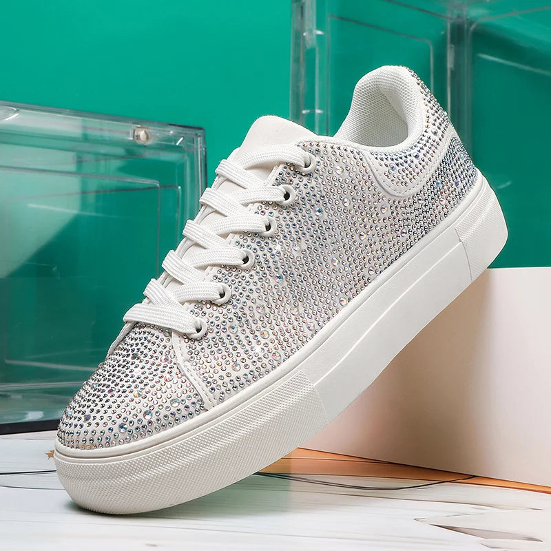 Damen Sneaker – Atmungsaktive Lauf- & Freizeitschuhe | Luxus Sneaker für Damen Kaufschwan® Silber Glitzer 36