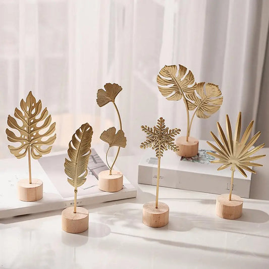Nordische Eisen Ginkgo-Blatt Dekoration – Light-Luxury Metall Ornament für Wohnzimmer, Flur und Weinschrank Kaufschwan®
