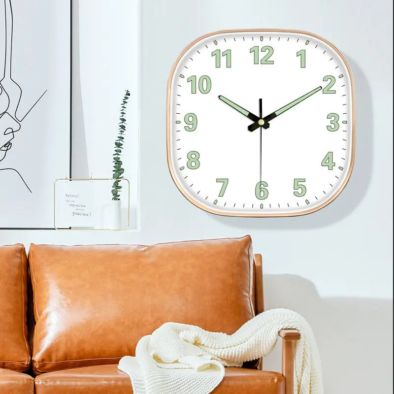 Quadratische Leuchtende Wanduhr – Leise Quarz Moderne Deko Uhr Kaufschwan®