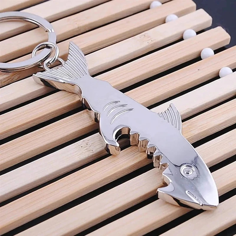 Hai Flaschenöffner Schlüsselanhänger – Silber Zinklegierung Bar Werkzeug Geschenk Kaufschwan®