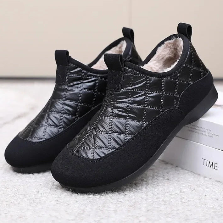 Damen Winter Schneestiefel – Wasserdicht & Rutschfest | Warme Kunstfell Gefütterte Baumwollschuhe im Koreanischen Stil Kaufschwan® Schwarz 35