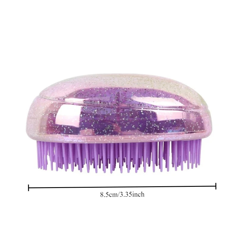 Kleiner Tragbarer Ei-Kamm – Sternenhimmel Design | Antiverknotungs-Haarbürste für Kinder, Reisen & Edge-Styling Kaufschwan®