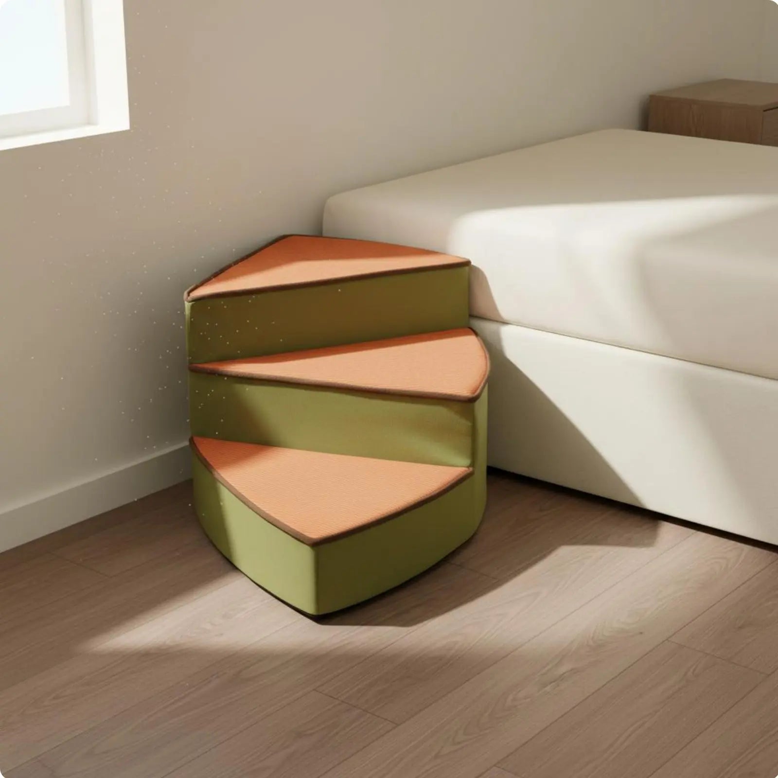 Gebogene Haustiertreppe – Leichte Schaumstoff Hundetreppe mit Rutschfestem Design | Weiche Katzen- und Hundeleiter Kaufschwan® Design 6