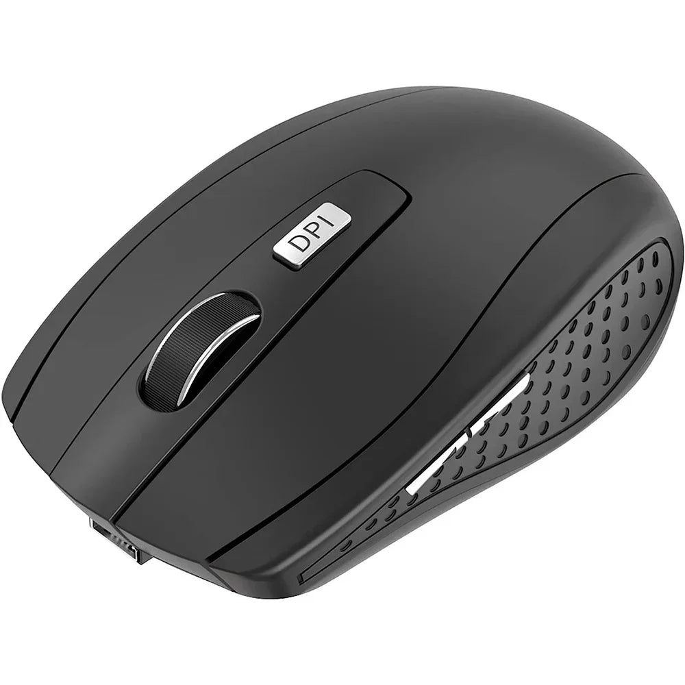 2.4G Tragbare Kabellose Maus – Ergonomische Mobile Optische Office Maus | Einstellbare 1600DPI für Notebook, Laptop & MacBook Kaufschwan® Schwarz