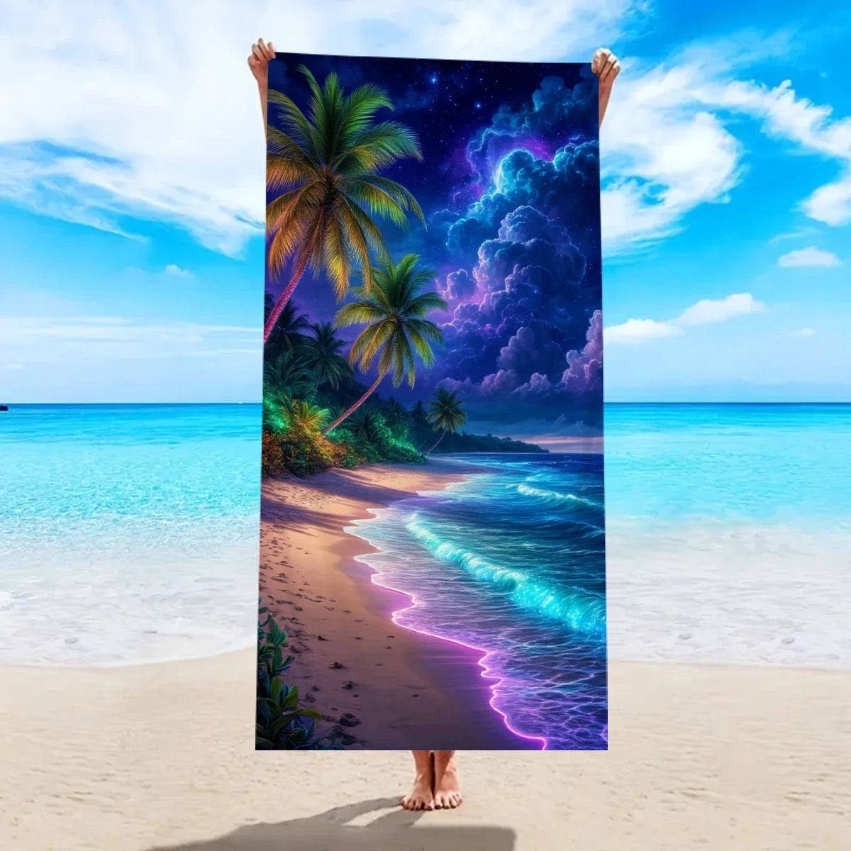 Tropisch Bedrucktes Großes Strandtuch – Schnell Trocknend & Saugfähig | Weiches Leichtes Handtuch für Schwimmen, Urlaub & Camping Kaufschwan® Design 3 150x75cm