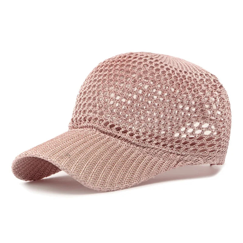 Einfarbige Atmungsaktive Baseballkappe | Sport Mesh Outdoor Baseballcap | Leicht & Verstellbar Kaufschwan® Rosa Einstellbar