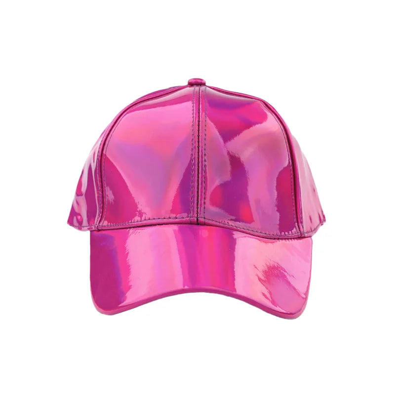 Unisex PU Rainbow Farbwechsel Baseballkappe | Fashion Erwachsenen Laser Hip Hop Baseballcap | Outdoor Freizeit Snapback Glänzende Party Kappe Kaufschwan®
