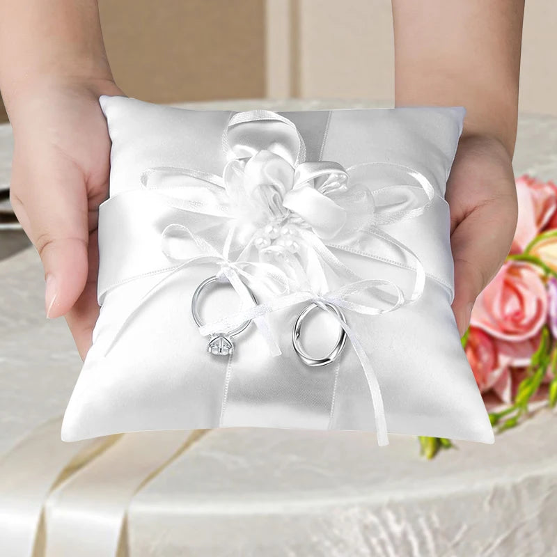 Doppel Herz Ringkissen Hochzeit – Schleifen Ringhalter für Braut Kaufschwan®