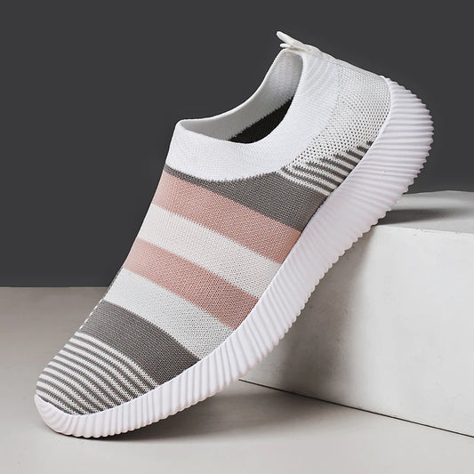 Damen Slip-On Sneaker – Hochwertige Freizeitschuhe | Bequeme Loafer für Spaziergänge | Übergrößen bis 44 Kaufschwan® Rosa 35