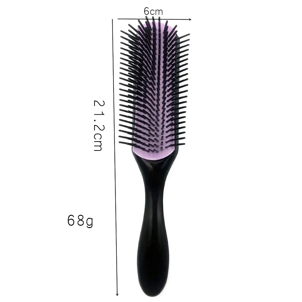 9-Reihen Styling Haarbürste – Entwirrungskamm für Glattes & Lockiges Haar | Kopfhaut-Massagebürste für Echthaar-Perücken Kaufschwan® Design 3