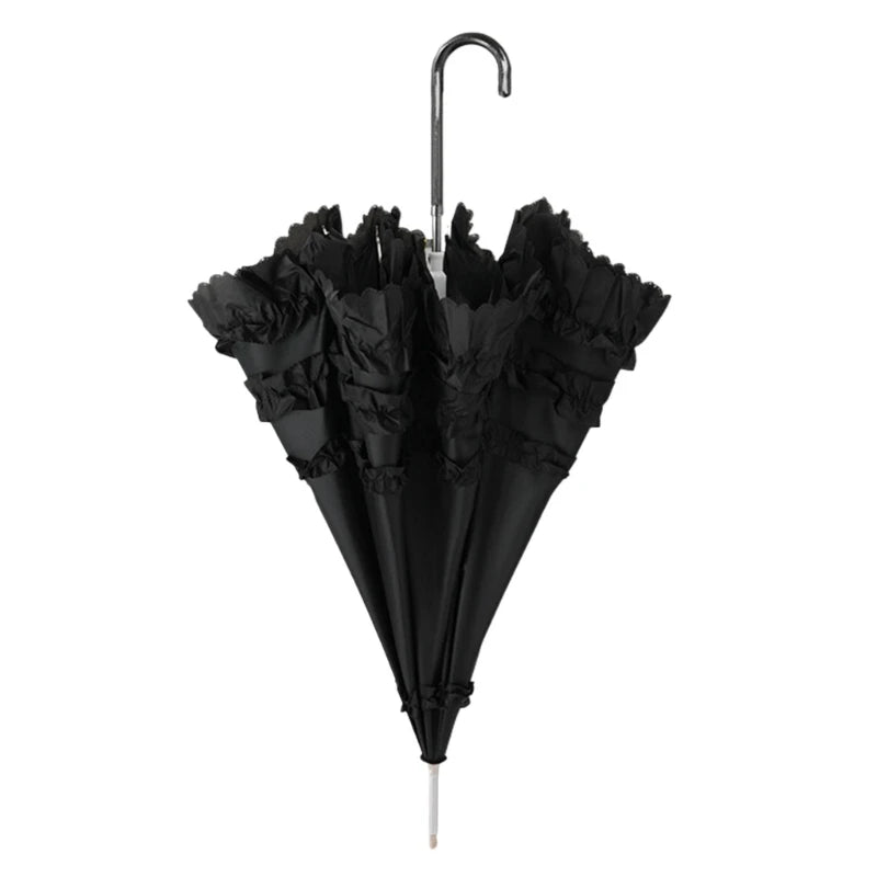 Leichter Sommer & Regen Spitzen Schirm – Sommer Lolita Spitzen-Parasol – Femininer Damen Sonnenschirm, Niedlicher Haushalts-Schirm für Sonne & Stil Kaufschwan®