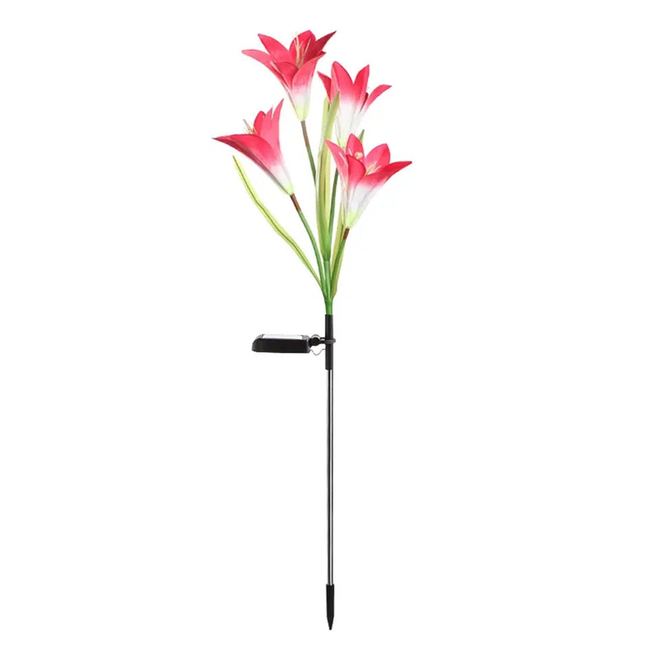Solar Lilienblumenlampe – 7 Farbwechsel Wasserdichte Solar-Wege- & Landschaftslichter für Garten, Hof & Innenhof Kaufschwan® Rosa