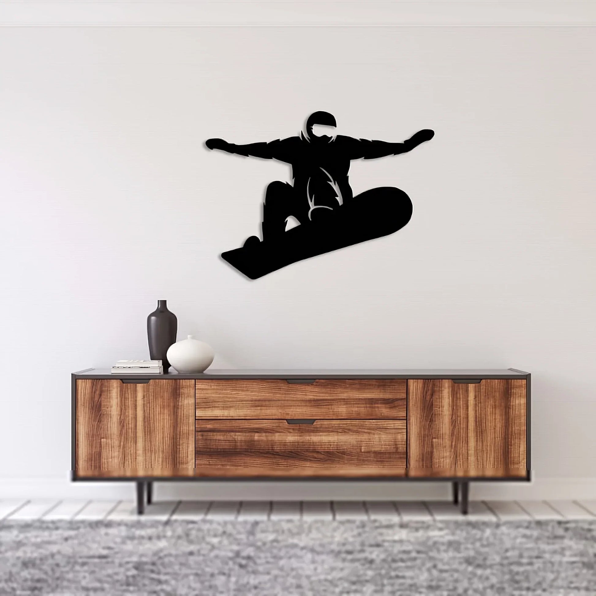 Snowboarder Metall Wanddeko – Ski Sport Eisen Wandbild Kaufschwan®