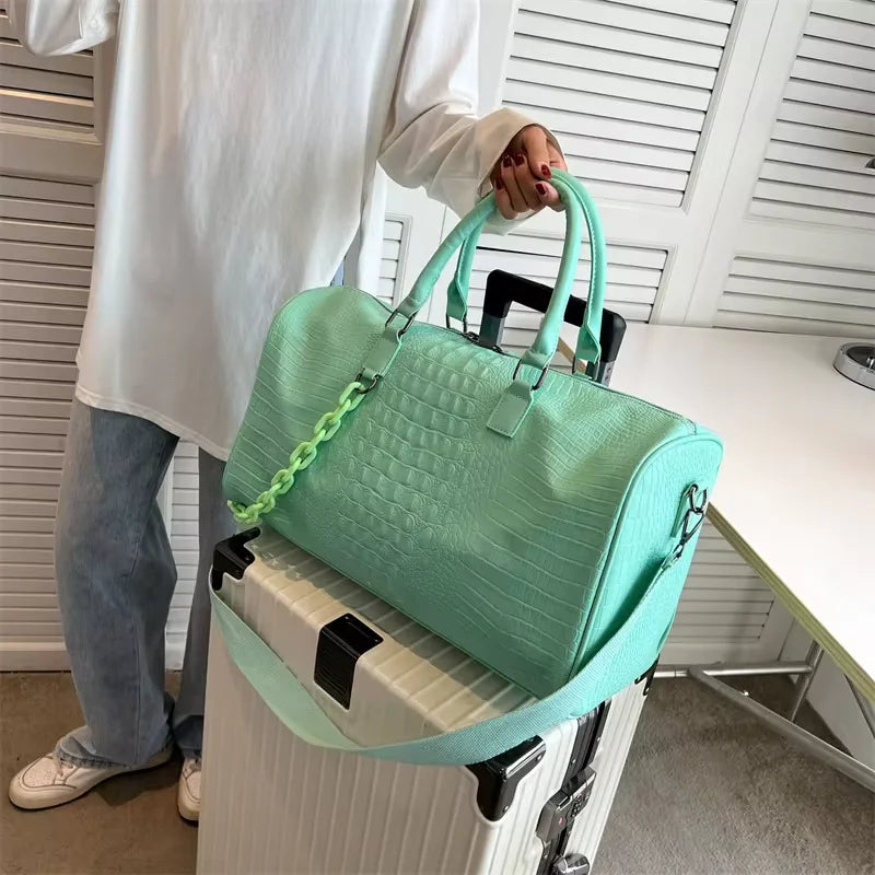 Damen Reisetasche/Handtasche – Große Wasserdichte PU Schultertasche für Business | Candy Color Gym Crossbody Pendler Tasche Kaufschwan®