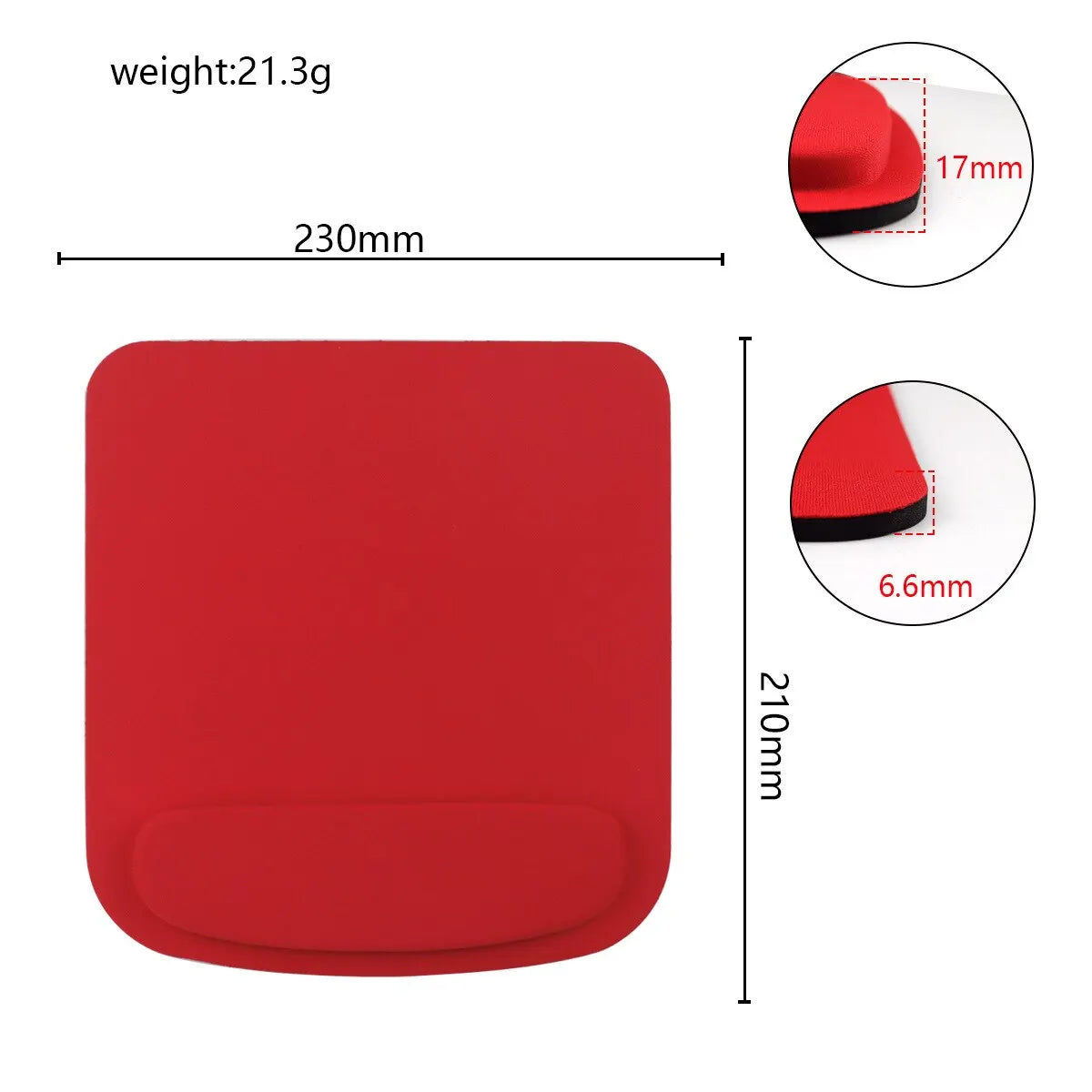 Ergonomisches EVA Gaming Mauspad – Rutschfeste Mausmatte mit Handgelenkstütze für Büro und PC Zubehör Kaufschwan® Rot