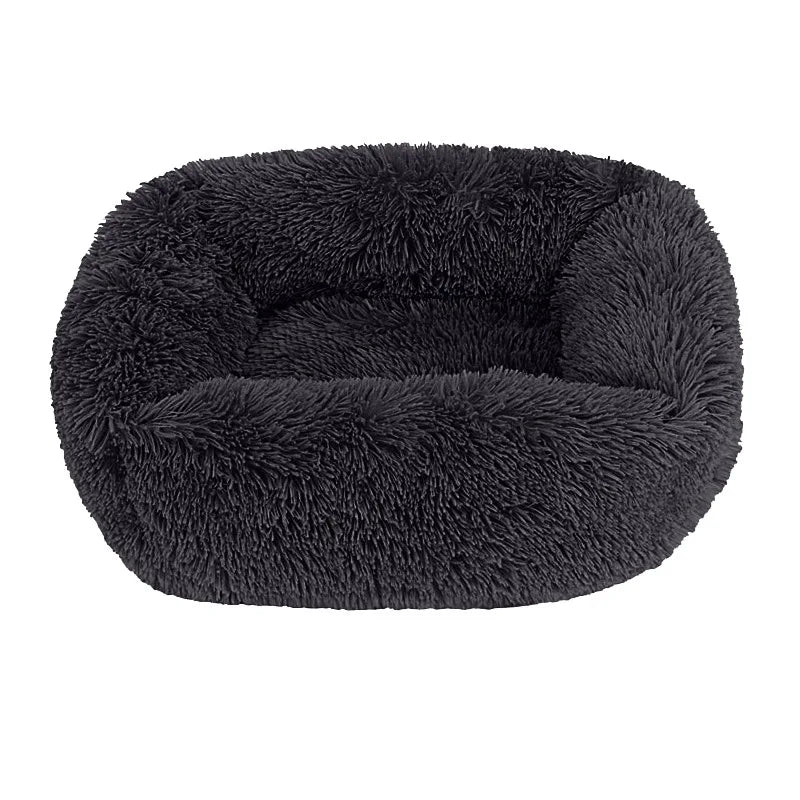 Plüsch Haustierbett Sofa – Flauschiges Kissenkorb Bett für Hunde & Katzen Kaufschwan® Schwarz 45x35cm