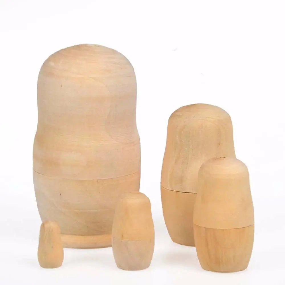 Unbemalte Holz-Matrjoschka – DIY Russische Nestpuppen | Leere Holzrohlinge für Schreibtisch- & Wohn-Dekoration Kaufschwan®