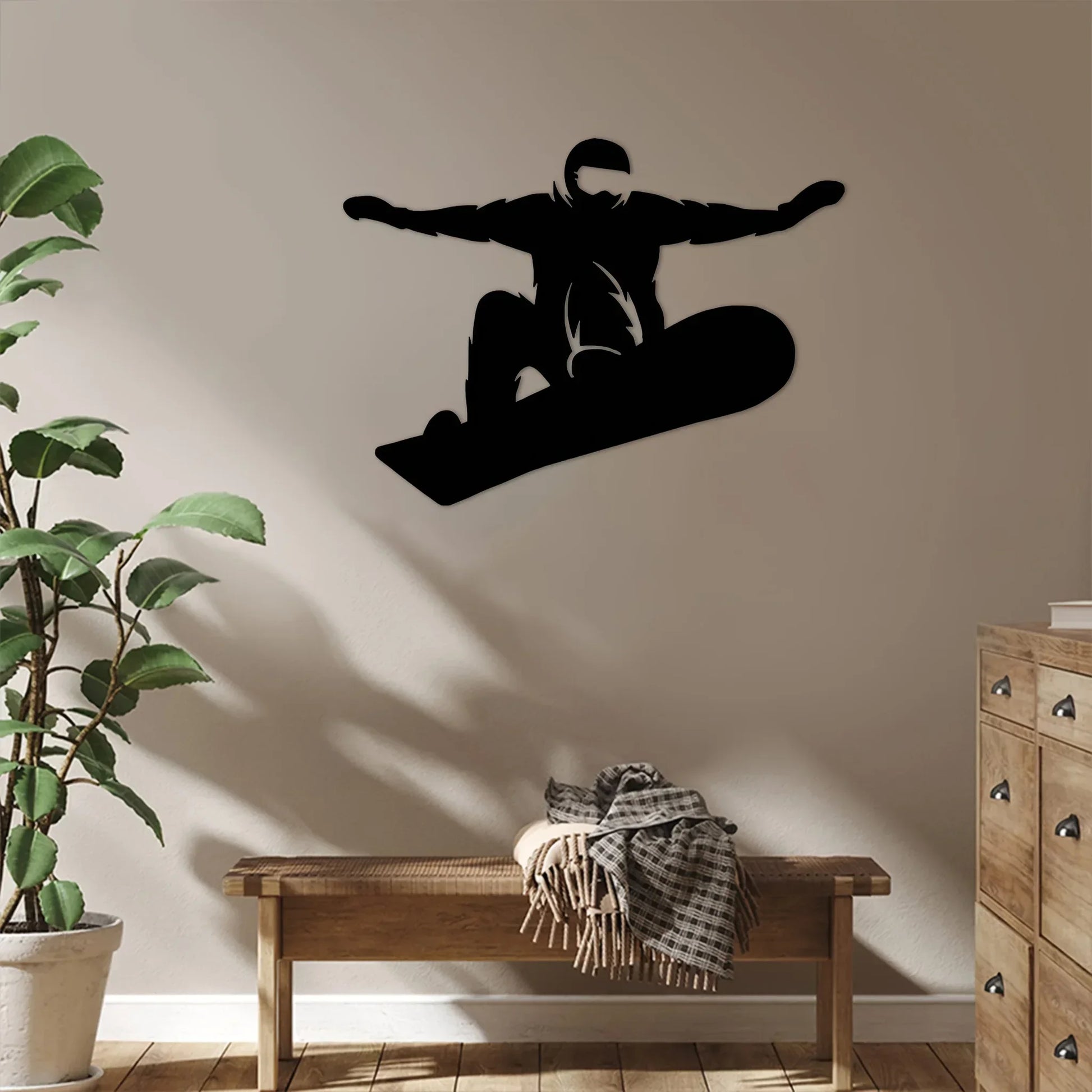 Snowboarder Metall Wanddeko – Ski Sport Eisen Wandbild Kaufschwan®