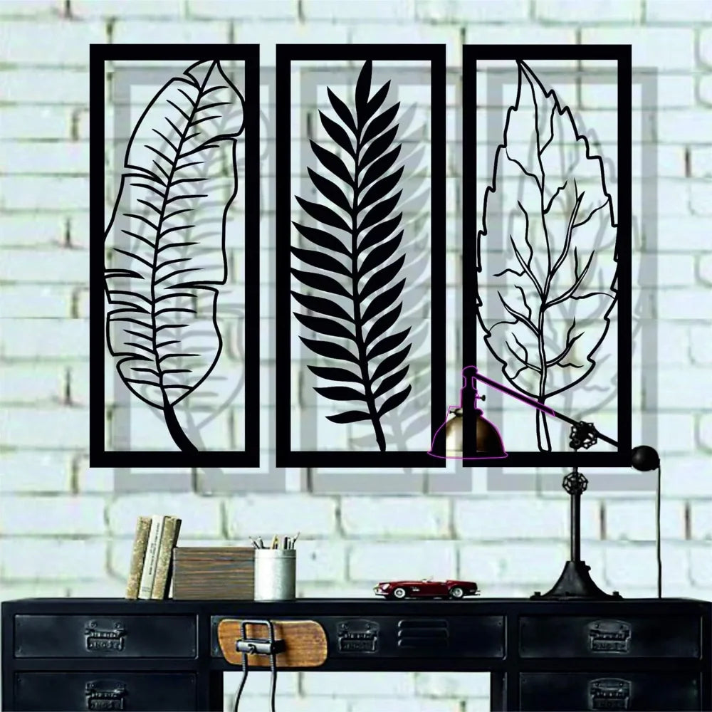 Metall Eisen Blätter Wandbild – Elegante Blatt Wanddekoration für Zuhause Kaufschwan®