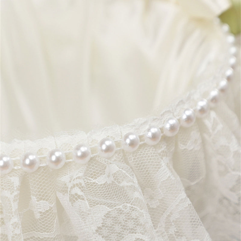 Blumenkorb für Blumenmädchen – Spitzenkorb mit Rosen für Hochzeit Kaufschwan®
