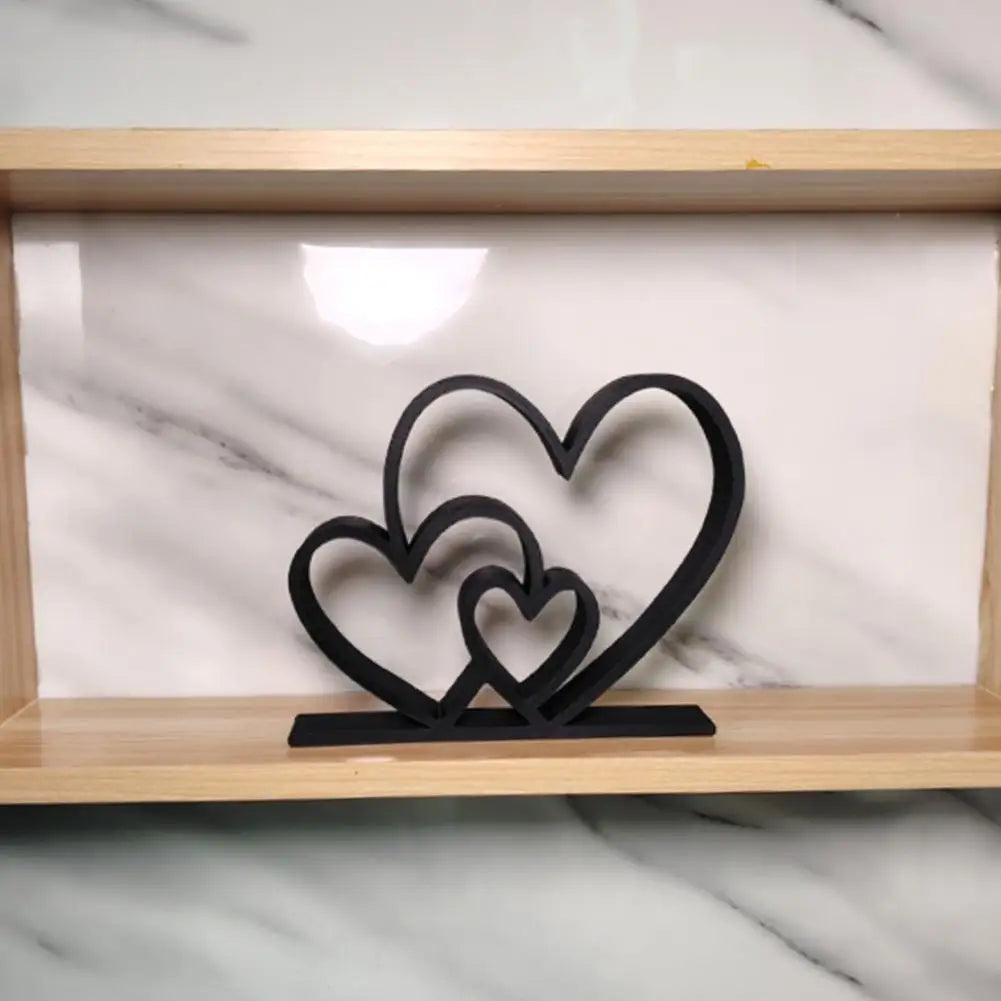 Herz Skulptur Valentinstag Geschenk – Schwarz Weiß Moderne Minimalistische Liebesdekoration für Regal und Tisch Kaufschwan®