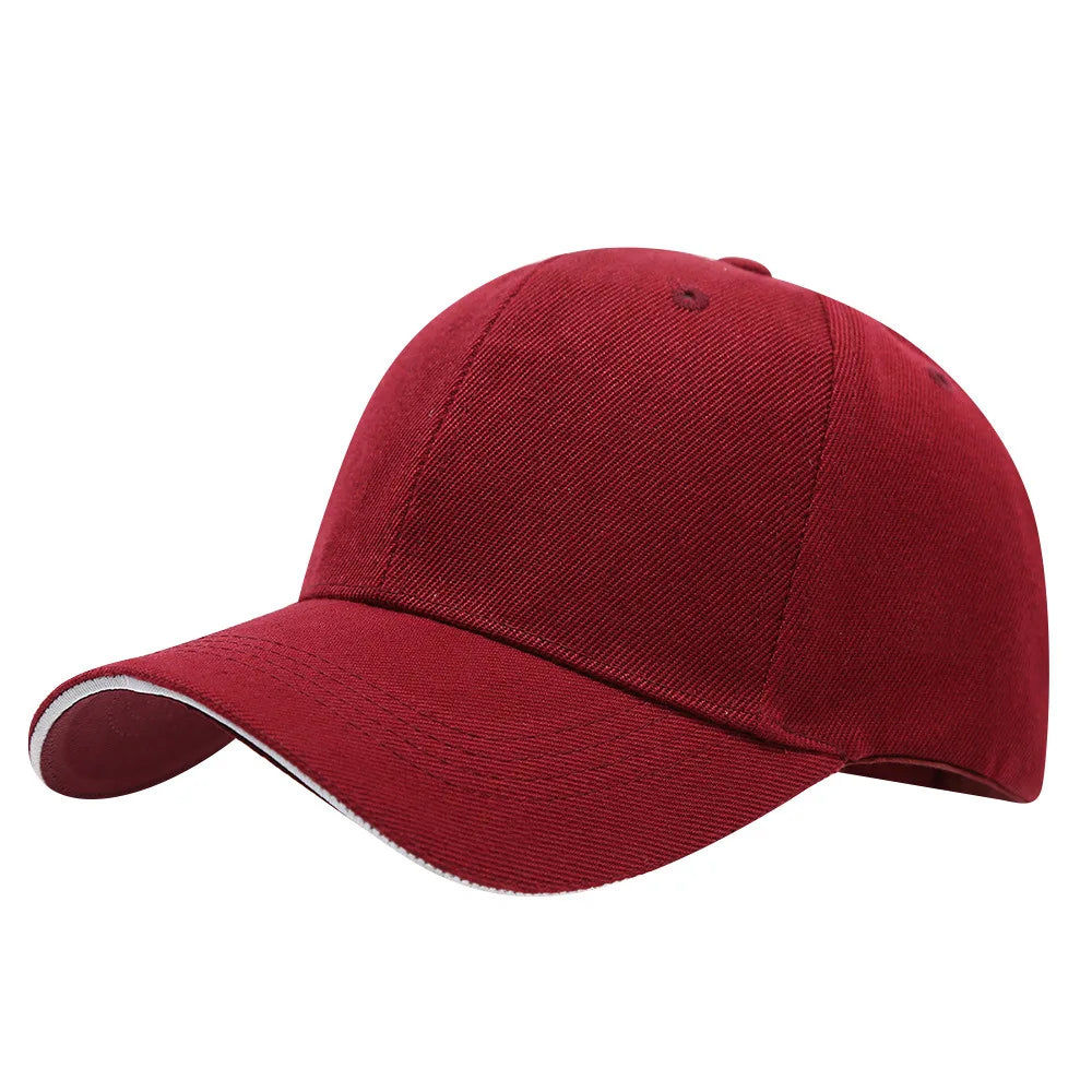 Klassische Baseballkappe | Herren & Damen Freizeit Einfarbige Kappe | Outdoor Reise Mode Baseballcap Kaufschwan® Rot Grau Einstellbar