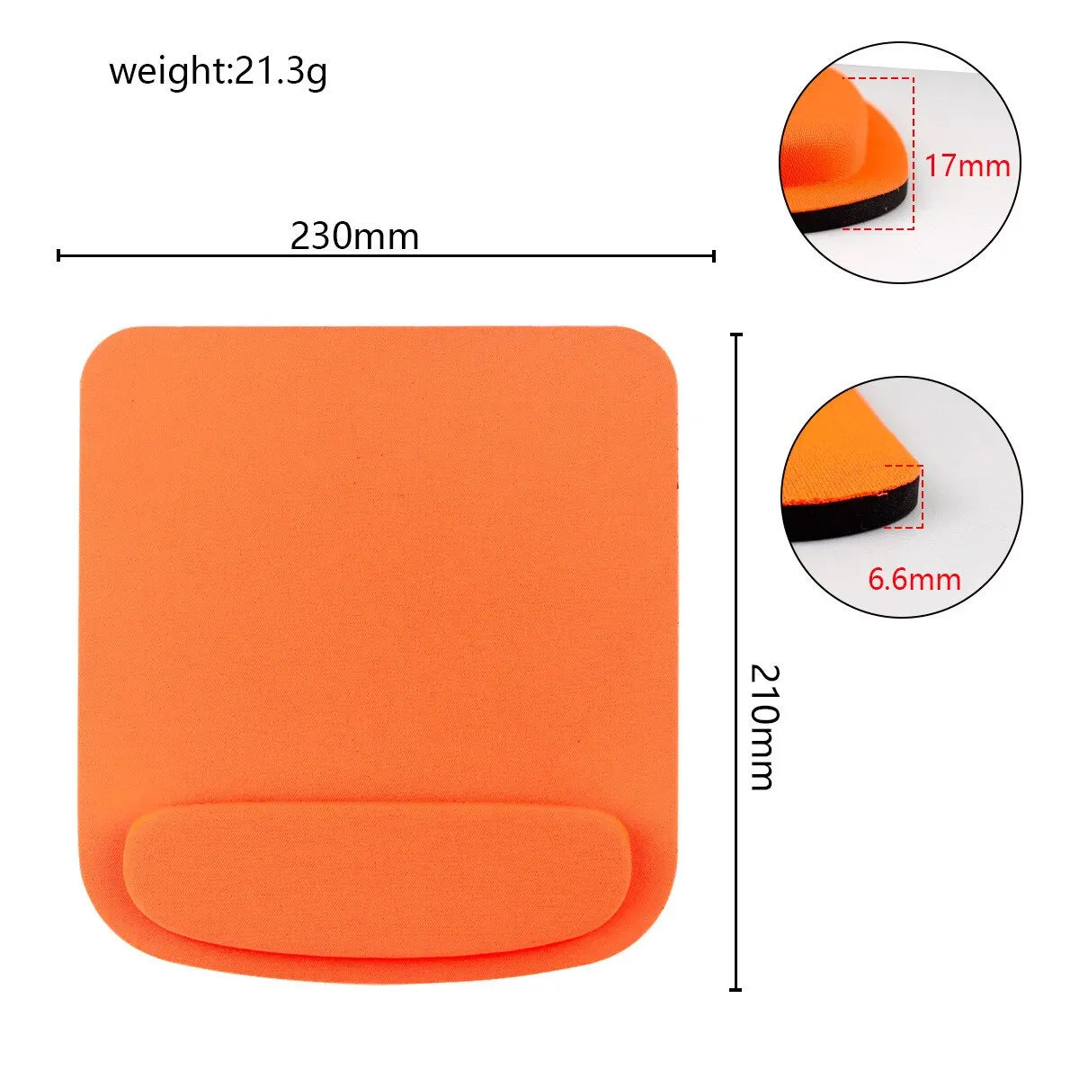 Ergonomisches EVA Gaming Mauspad – Rutschfeste Mausmatte mit Handgelenkstütze für Büro und PC Zubehör Kaufschwan® Orange