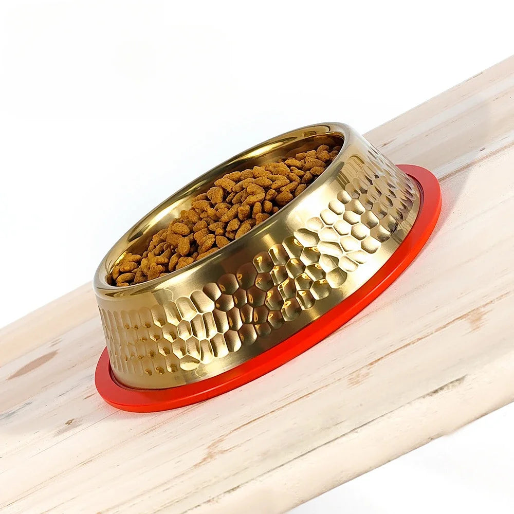 Luxuriöser Edelstahl Futternapf – Rutschfeste Haustierschüssel in Gold-Optik Kaufschwan®