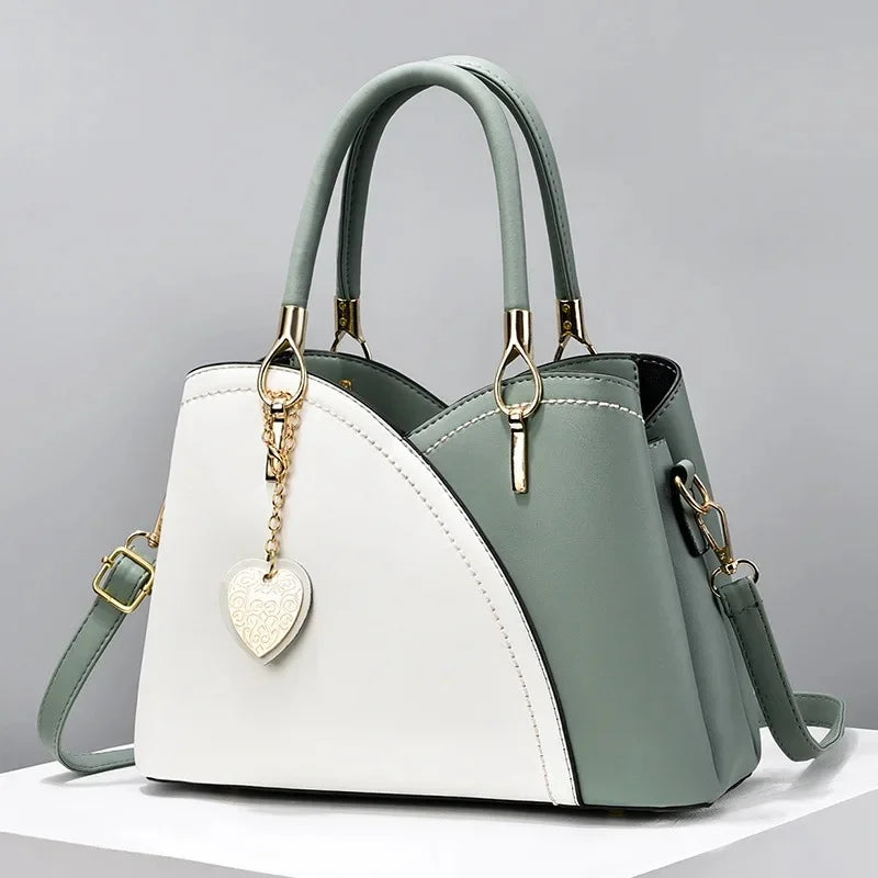 Trendige Damenhandtasche im Farbblock Design – Saison Bestseller Schulter- & Crossbody Tasche | Große Modische Pendler Tasche Kaufschwan® Grün