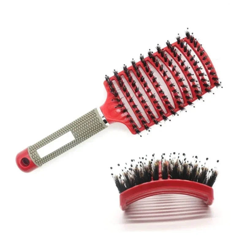 Exfoliating Haarbürste – Borstenkamm für Nasses & Lockiges Haar | Damen Stylingbürste & Perückenpflege Kaufschwan®