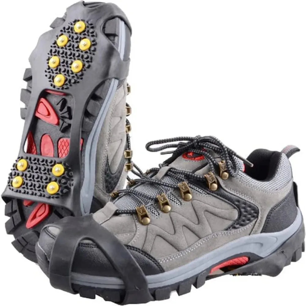 10 Zacken Schnee & Eis Anti-Rutsch Schuhspikes – Thermoplastische Elastomer Steigeisen Überzüge für Winter Wandern & Klettern Kaufschwan®