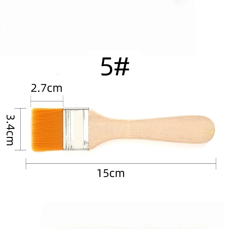Nylon Pinsel Set – Holzgriff Flachpinsel für Öl- und Acrylmalerei Kaufschwan® Pinsel 5 10 Stück