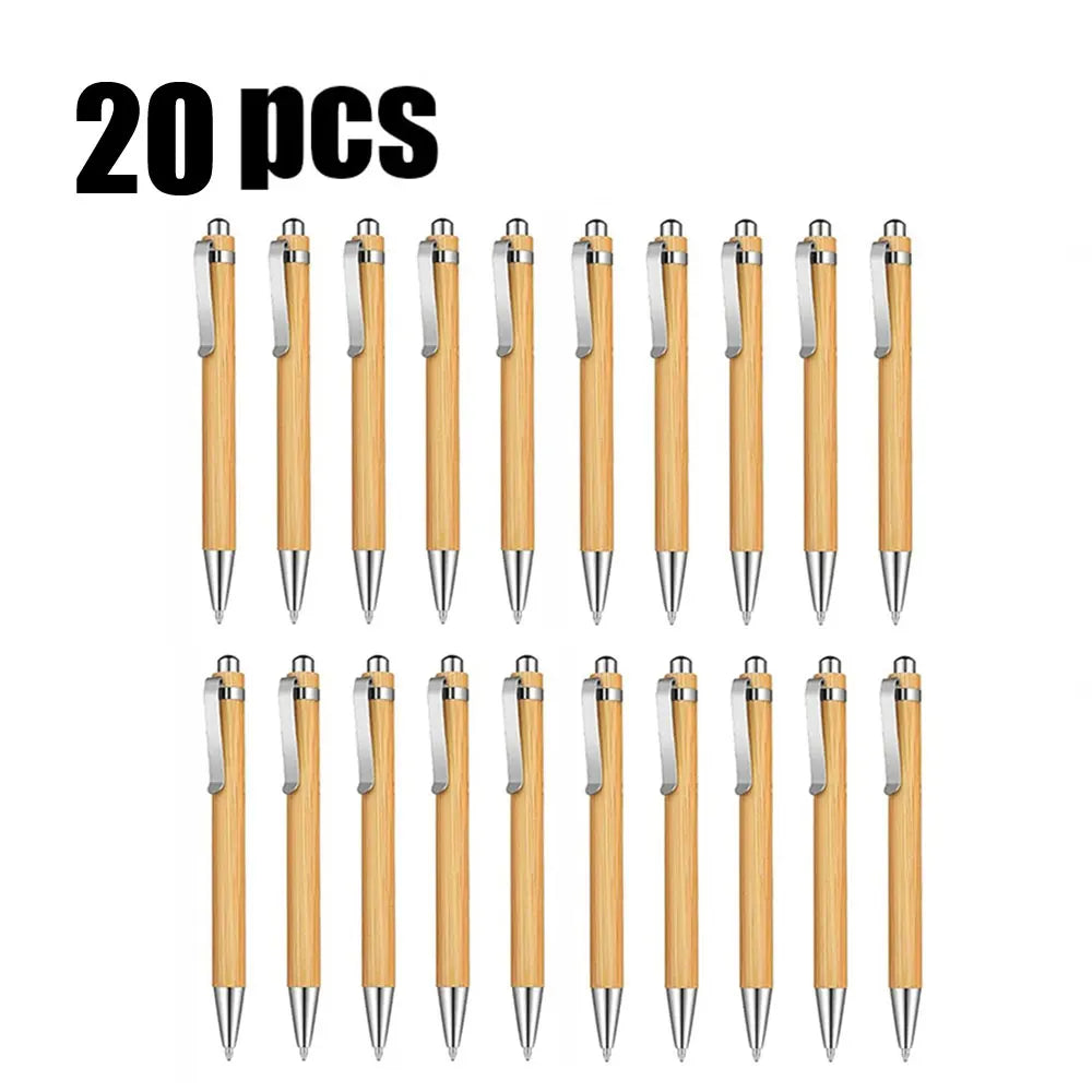 20–200 Stück Bambus-Kugelschreiber mit Gravur – Personalisierter Logo-Stift | Umweltfreundliches Geschenk für Hochzeit, Taufe & Baby-Party Kaufschwan® 20 Stück Ohne Gravur