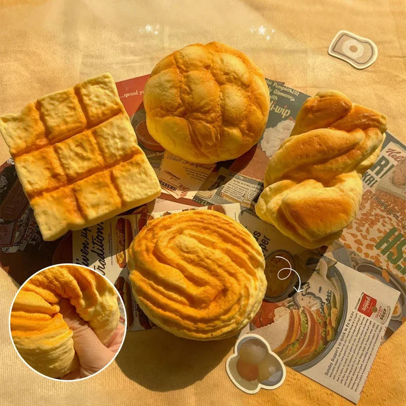 Buttertoast-Squishy – Weiches Langsam Rückfederndes Brot-Knautschspielzeug, Fidget- & Sensorikspielzeug für Entspannung, Deko & Geschenk