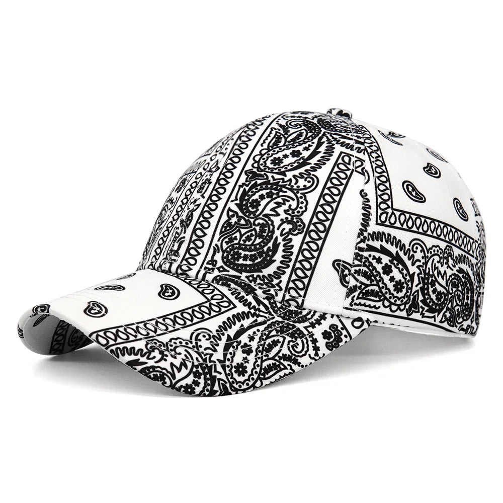 Cashew Blumen Unisex Baseballkappe | Verstellbare Baseballcap für Damen & Herren | Sommer Outdoor Sonnenkappe Hip Hop Trucker Kaufschwan® Weiß Einstellbar